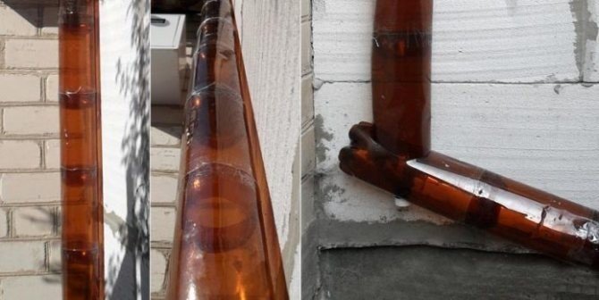 Водосток для крыши из пластиковых бутылок
