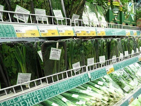 Продажи зелени в супермаркетах