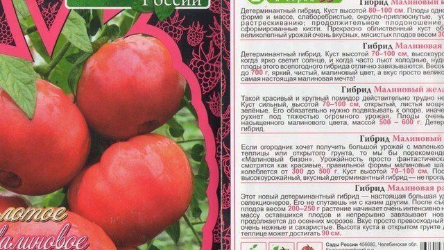 Томаты серии малиновое чудо сады россии