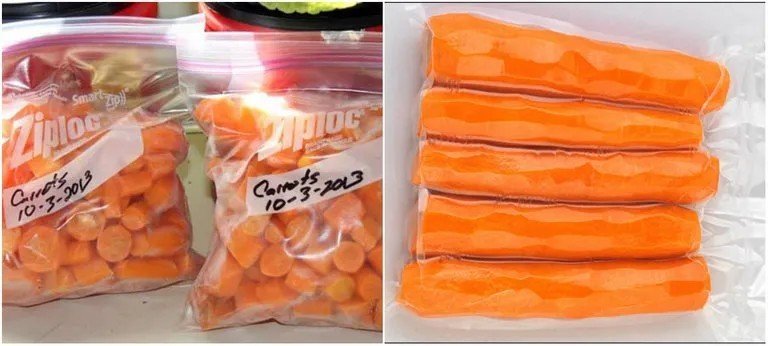 Замороженная морковка в пакетах на зиму
