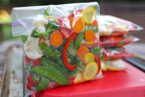 Заморозка овощей в пакетах