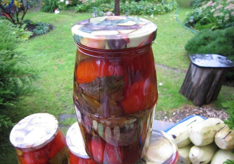 Консервирование огурцов и помидор с тагетесам