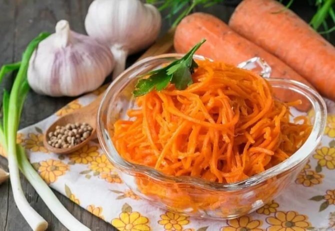 Салат с морковью по корейски и курицей