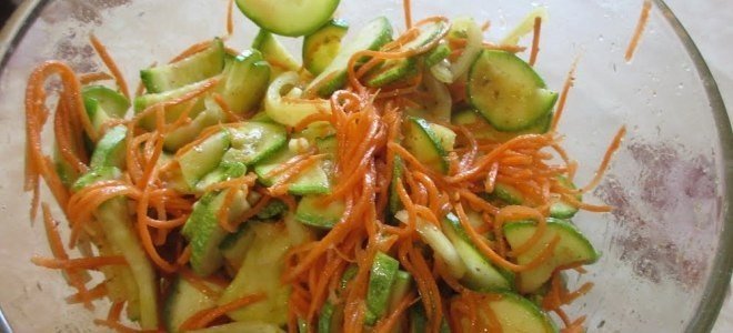 Салат кабачки по-корейски быстрого приготовления с морковью