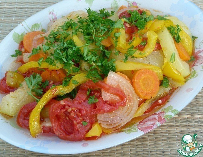 Армянский салат из печеных овощей в духовке